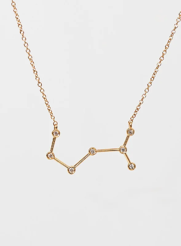 casual necklaces for women -Star Sign Scorpio 18K Gold Necklace w. Diamond