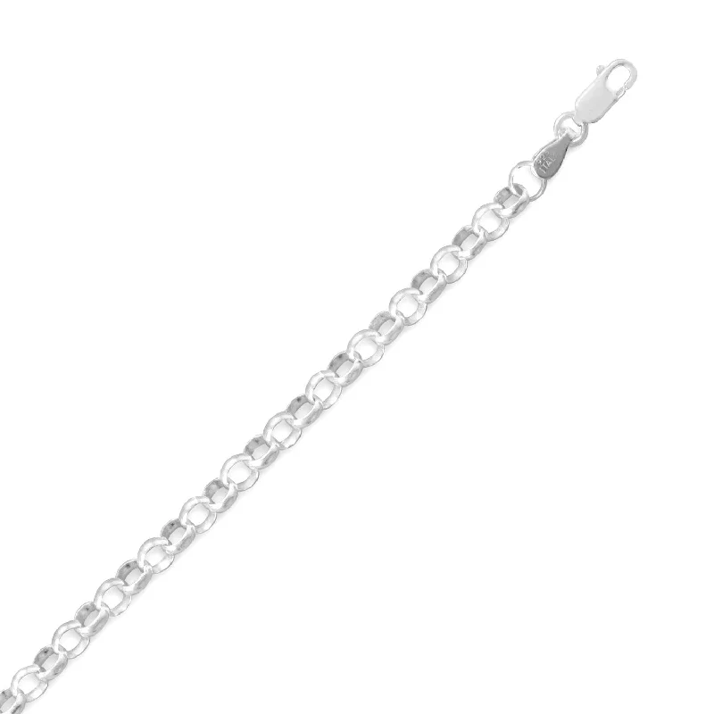 art deco necklaces for women -Rolo 045 Chain Necklace 4mm Wide Sterling Silver