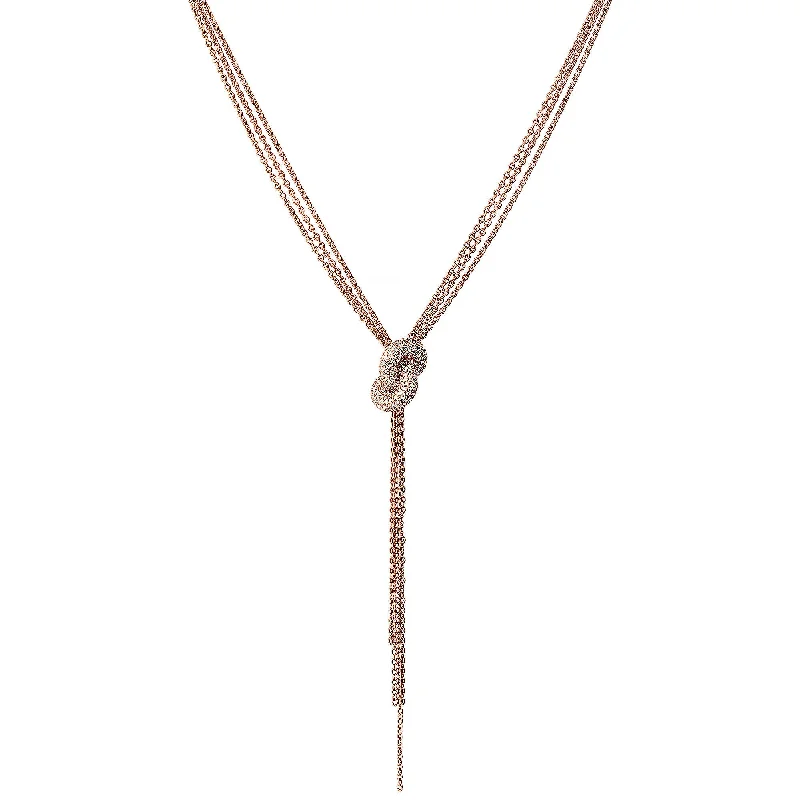 diamond pendant necklaces for women -The Legacy Knot 18K Rosegold Necklace w. Diamonds