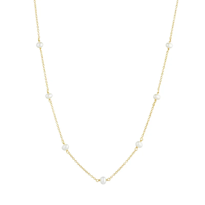 layered gold necklaces for women -Purity 18K Gold Plated Necklace w. Pearls