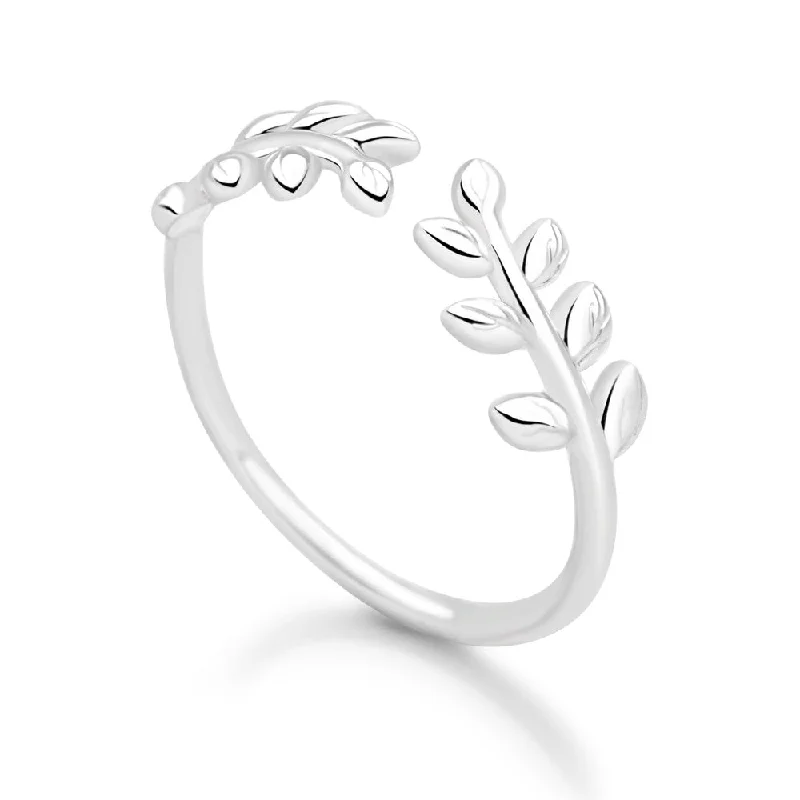 geometric rings for women -Fern Wrap Ring