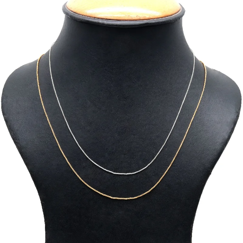 gold bar necklaces for women -Sleek Cable Chain Necklace 18 Inch With Lobster Claw Clasp