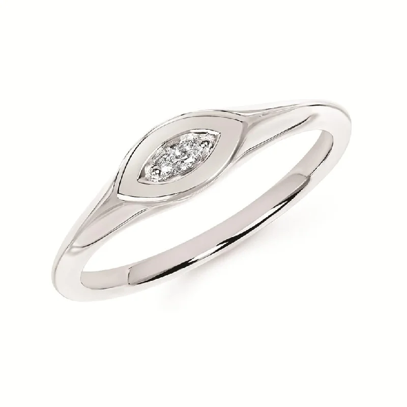 cocktail rings for women -Sterling Silver 0.05ctw Diamond Cluster Ring