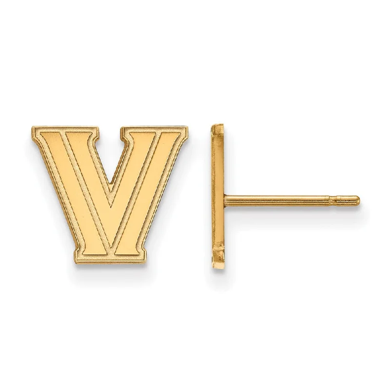 classic gold earrings for women -14k Yellow Gold Villanova University XS (Tiny) Post Earrings