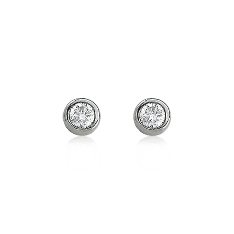 custom earrings for women -14k White Gold 4mm 1/2 Cttw Diamond Solitaire Stud Earrings