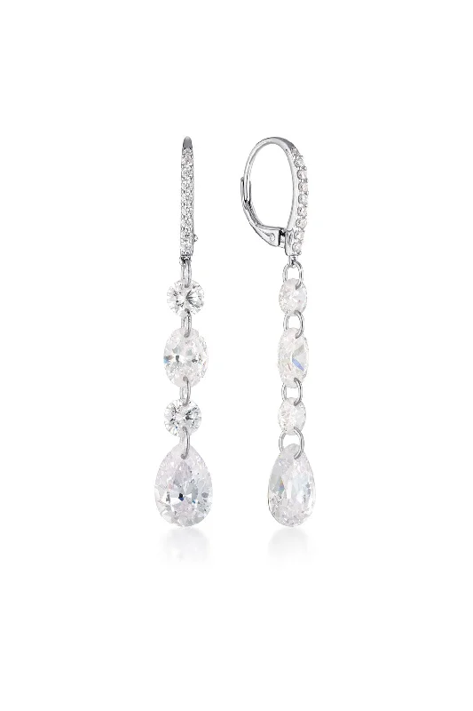 gemstone earrings for women -MIRAGE OLGA EARRINGS SILVER