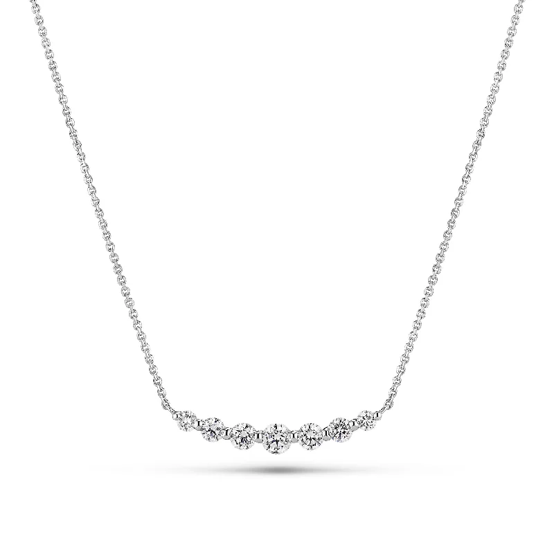 vintage crystal necklaces for women -Tiara Grande 14K Whitegold Necklace w. Lab-Grown Diamonds