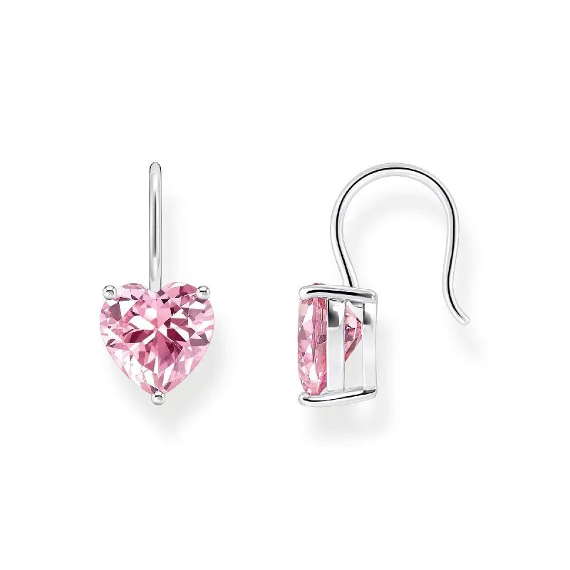 romantic earrings for women -THOMAS SABO Earrings with pink heart-shaped zirconia