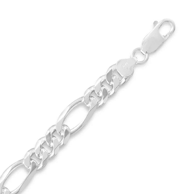 elegant pearl necklaces for brides -Figaro Chain Necklace 8mm Width Sterling Silver