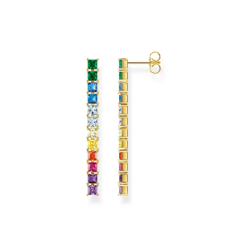 silver stud earrings for women -THOMAS SABO Earrings colourful stones gold