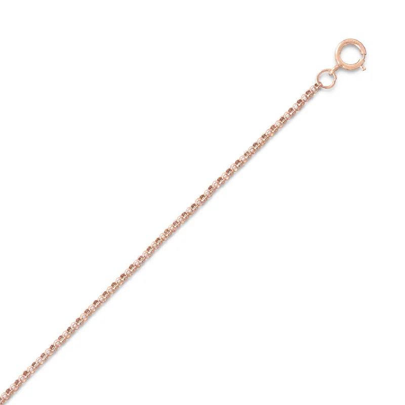 minimalistic silver necklaces for women -14K Rose Gold-filled Rolo Chain Necklace