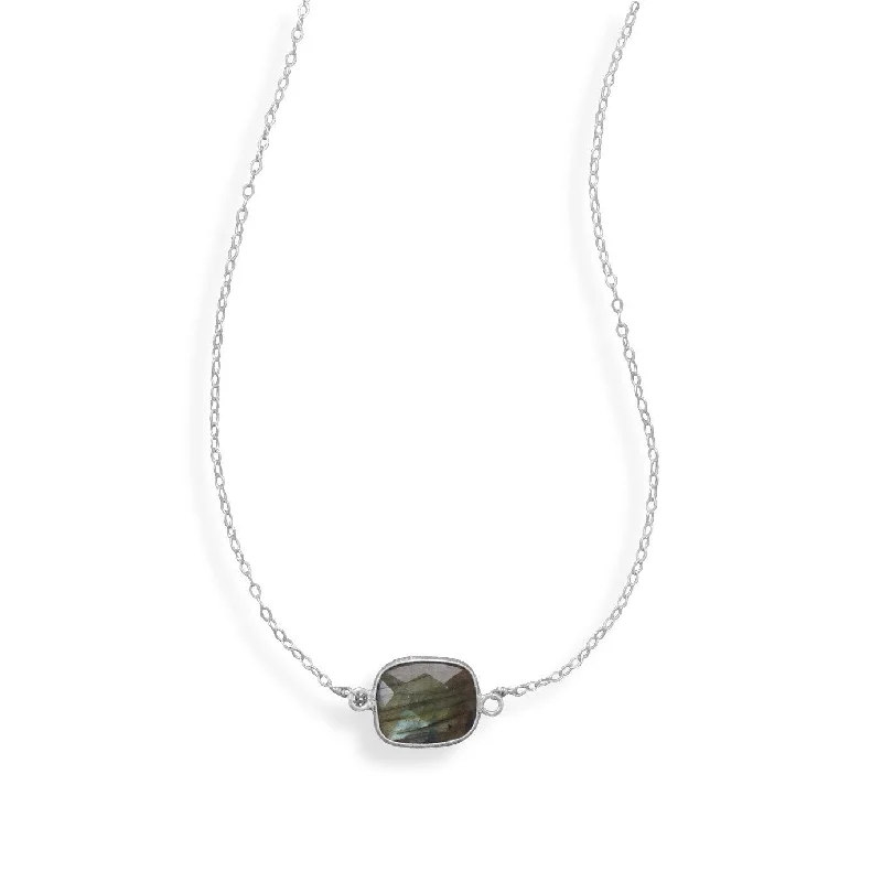 luxurious necklaces for women -Genuine Labradorite Necklace Sterling Silver Adjustable Length