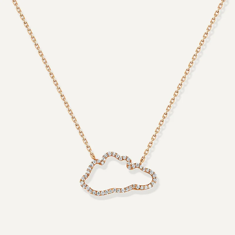 custom name necklaces for women -Allusia Love Accented 18K Rosegold Necklace w. Diamonds