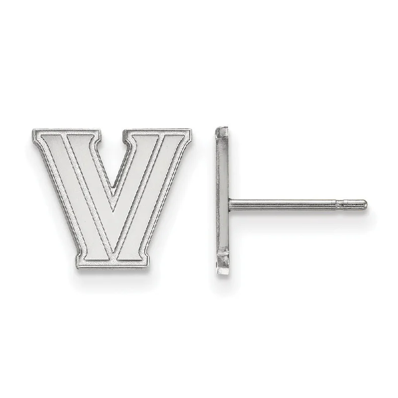 fun earrings for women -14k White Gold Villanova University XS (Tiny) Post Earrings