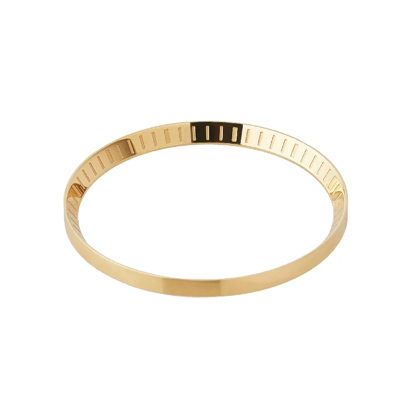 minimalist wedding rings -SKX007/SRPD Chapter Ring: Polished Gold Finish with Laser Etched Markers