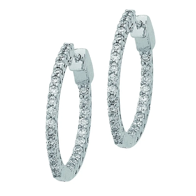 vintage drop earrings for women -Meera Brilliant Hoop Earrings with 1/2ct of Laboratory Grown Diamonds in 9ct White Gold