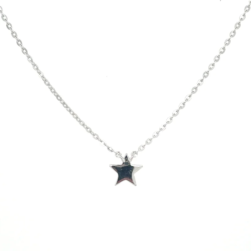 diamond pendant necklaces for women -9ct White Gold Tiny Twinkle Star Necklace