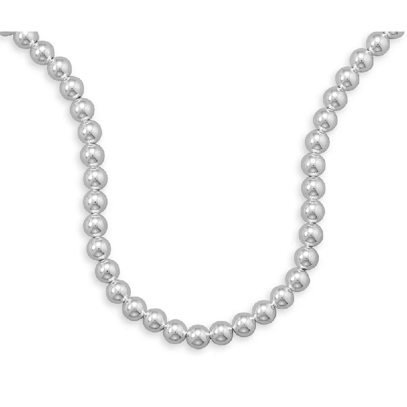 adjustable necklaces for women -Ball 10mm Bead Sterling Silver Necklace Made in the USA