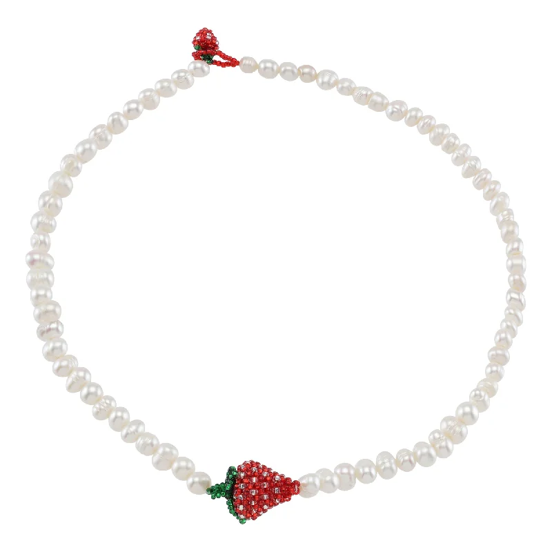 pearl necklaces for women -Pearly Strawberry Necklace