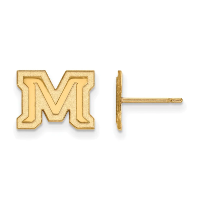 diamond earrings for women -10k Yellow Gold Montana State University XS (Tiny) Post Earrings