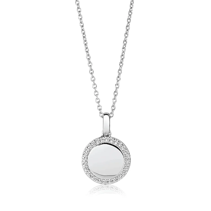 personalized gold necklaces for women -Follina Silver Necklace w. White Zirconias