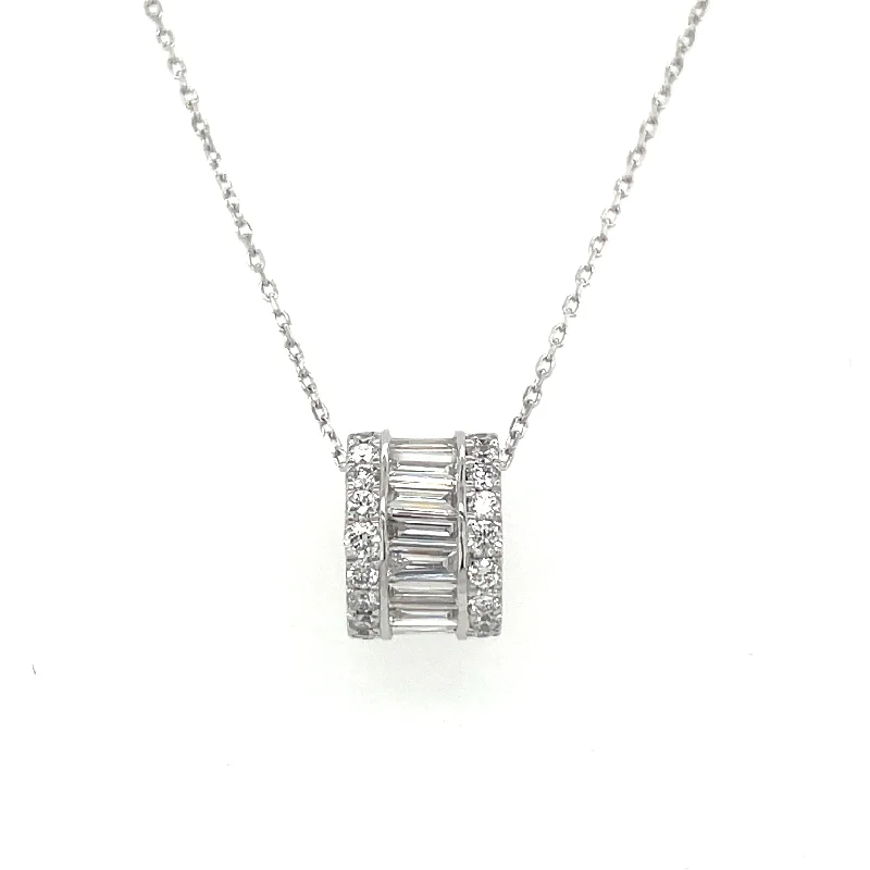 diamond necklaces for women -14kt White Gold 1.24ct Laboratory Grown Diamond Rondell Necklace