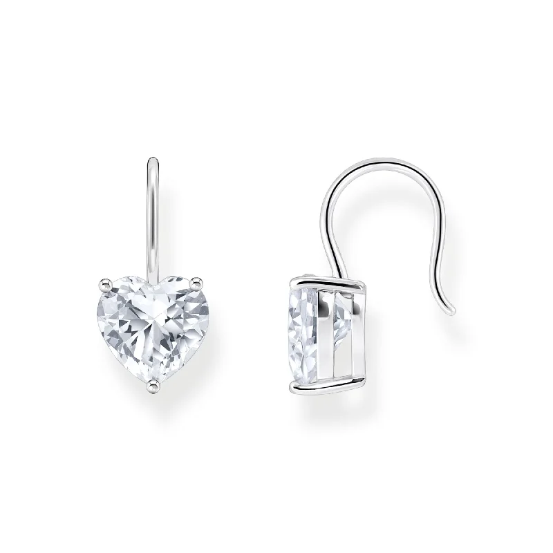 cute earrings for women -THOMAS SABO Earrings with white heart-shaped zirconia