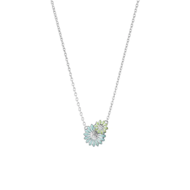 wedding chain necklaces for women -Daisy x Stine Goya Silver, Blue & Green Necklace