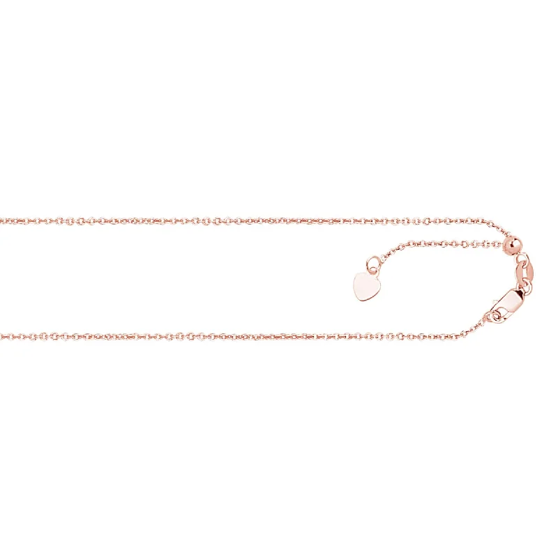 classic diamond rings -14kt 22 inches Rose Gold 0.9mm Diamond Cut Adjustable Cable Chain with Lobster Clasp+ Small hearing Charm