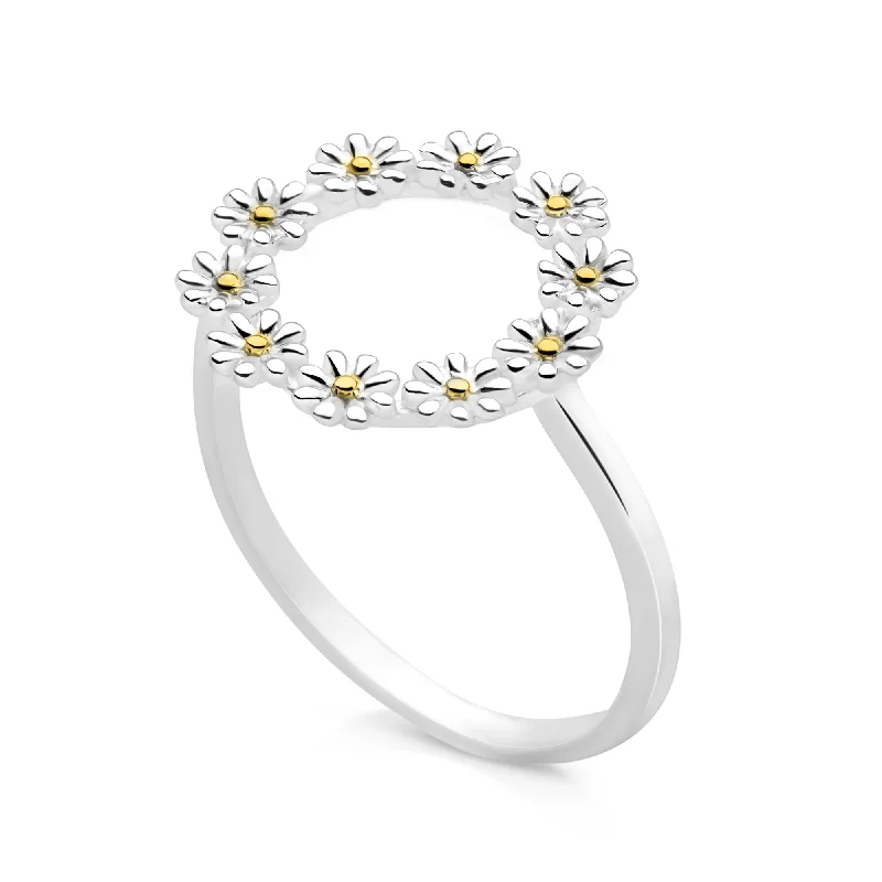 floral rings for women -Ring Of Daisies Ring