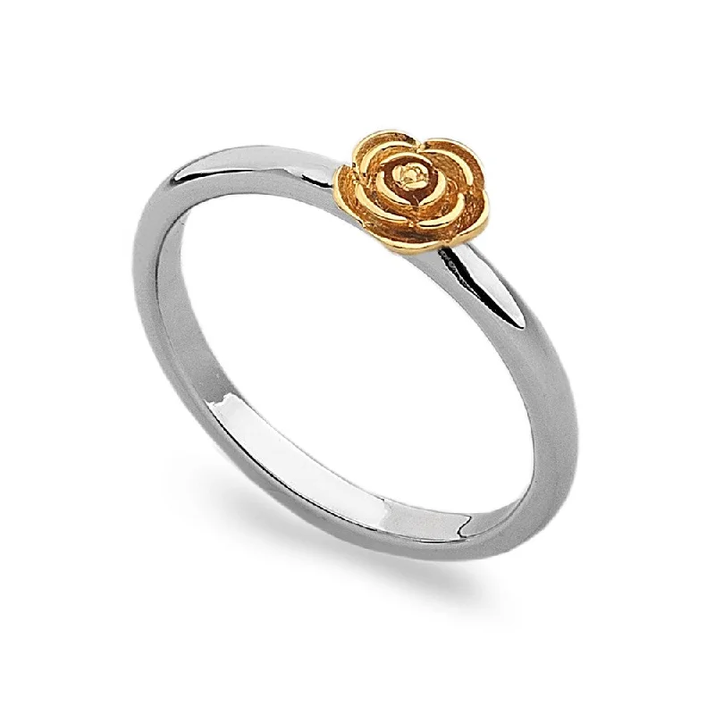 elegant engagement rings -Gold Rose Stack Ring