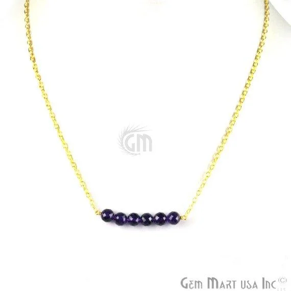 luxury chain necklaces for women -Faceted Gemstone Bead Charm 18 Inch Long Necklace Chain (Pick your Gemstone, Plating)