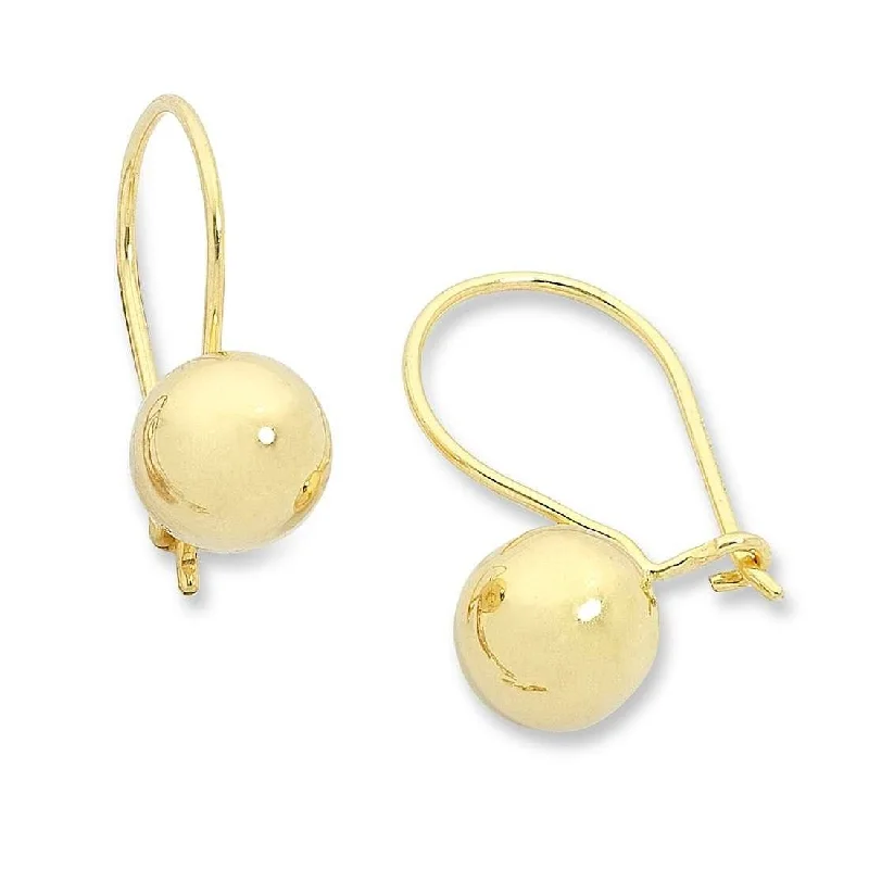 chandelier earrings for women -9ct Yellow Gold Euro Ball Earrings 8mm