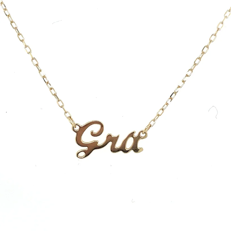 infinity necklaces for women -9ct Yellow Gold Grá Necklace