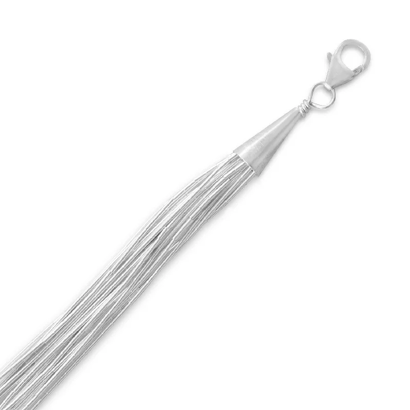 charm necklaces for women -20-Strand Liquid Silver Necklace Sterling Silver - Made in the USA