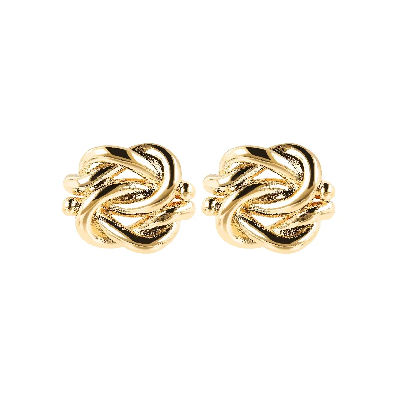 butterfly earrings for women -Bronzallure Knot Golden Earrings