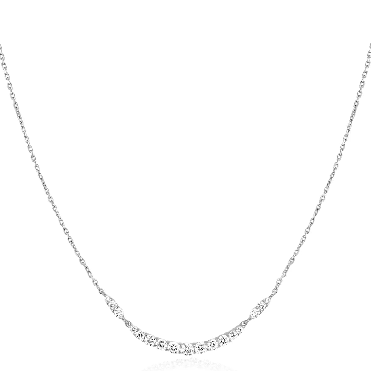 moonstone necklaces for women -Ania Haie Silver Arc Pavé Necklace