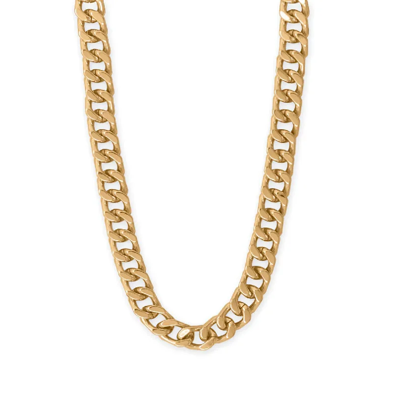 fancy gold necklaces for women -Gold Tone Curb Chain Necklace with Toggle Clasp