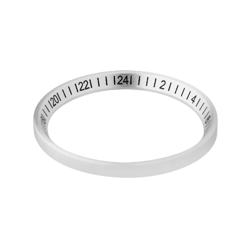 personalized engagement rings -SSK Chapter Ring: GMT Silver with Black Markers