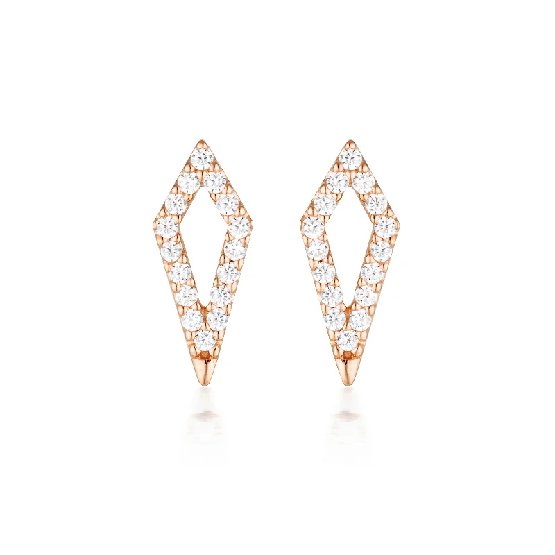 statement earrings for women -GEORGINI ROCK STAR KITE ROSE GOLD EARRINGS