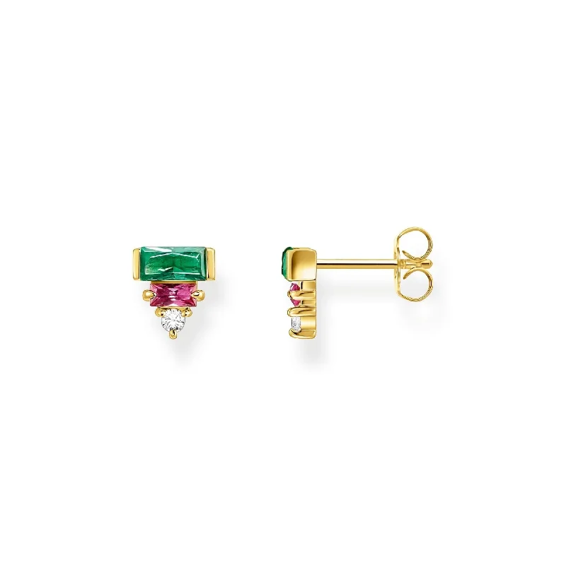 colorful earrings for women -THOMAS SABO Stone Baguette Ear Studs