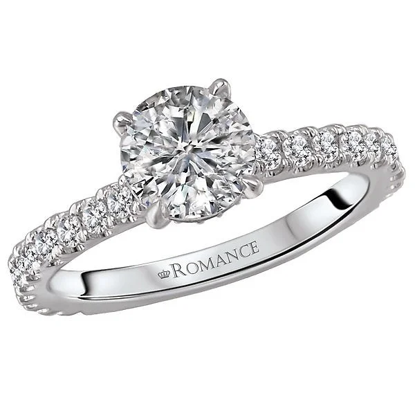 heart-shaped rings for women -14KT WHITE GOLD 1.50 CTW DIAMOND ACCENT CATHEDRAL RING