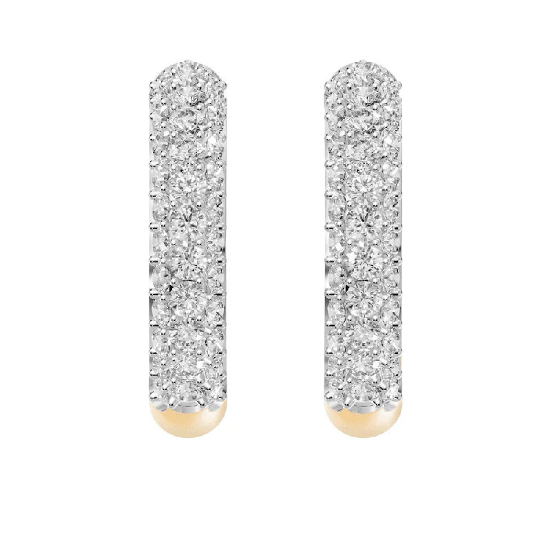 crystal drop earrings for women -J Hoop Earrings with 2.00ct of Laboratory Grown Diamonds in 9ct Yellow Gold