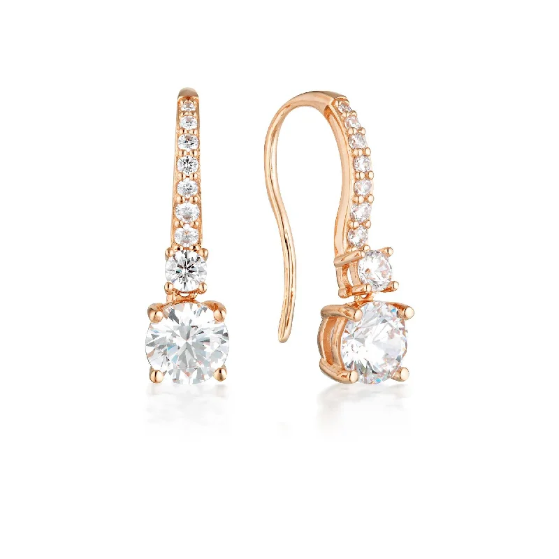 clip-on earrings for women -GEORGINI ICONIC BRIDAL DAPHNE EARRINGS ROSE GOLD