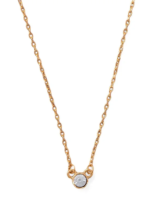 vintage necklaces for women -Limited Edition 14k Gold-plated Necklace with Single Swarovski Crystal Pendant