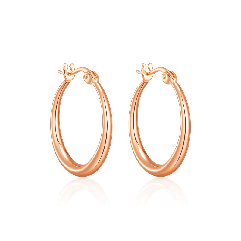 colorful earrings for women -Rose Gold Plated 20mm Hoop Earrings