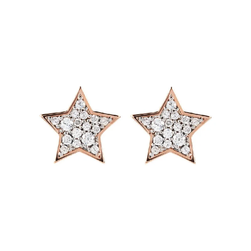 fun earrings for women -Bronzallure Pave Star Stud Earrings