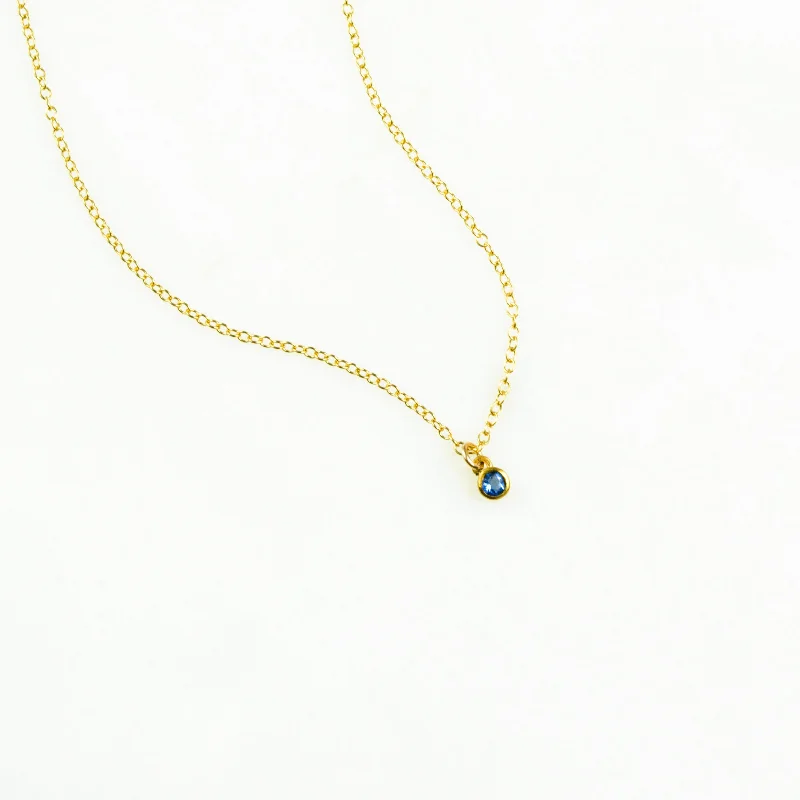 silver chain necklaces for women -Tiny Birthstone Pendant Necklace : Available in All Birthstones