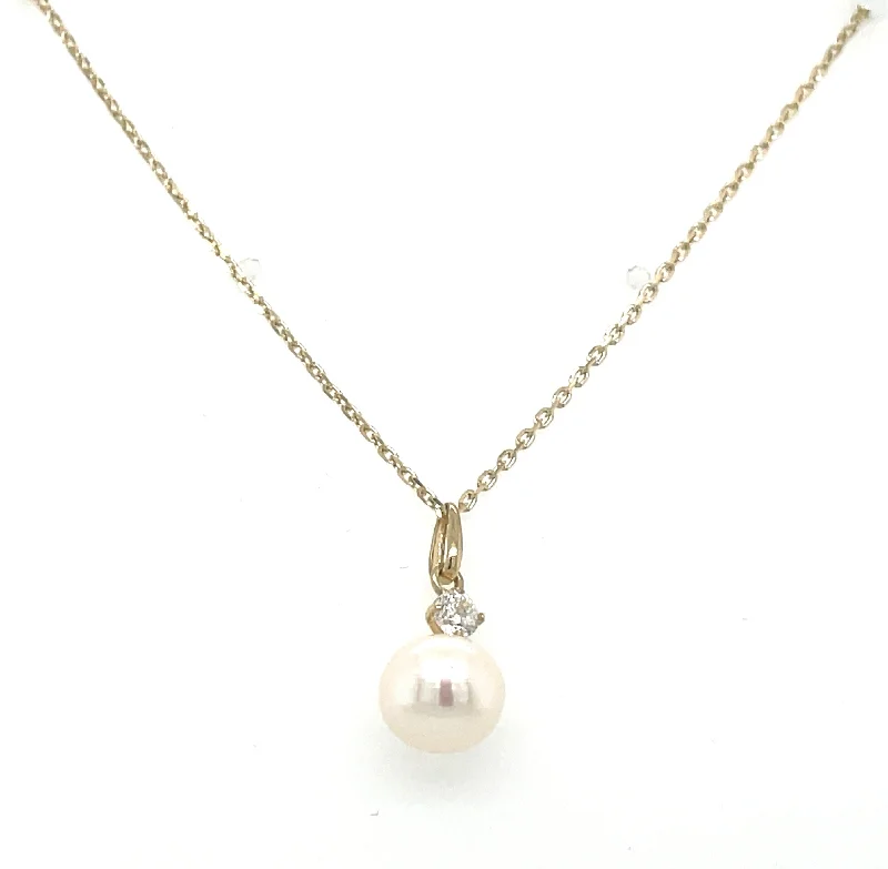 gemstone necklaces with gold chain -9ct Yellow Gold Cz And Pearl Necklace