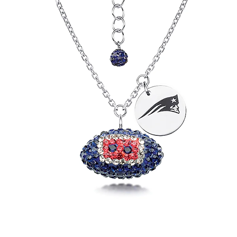 diamond necklaces for women -New England Patriots Necklace Licensed NFL Team Crystal Football and Logo Charm